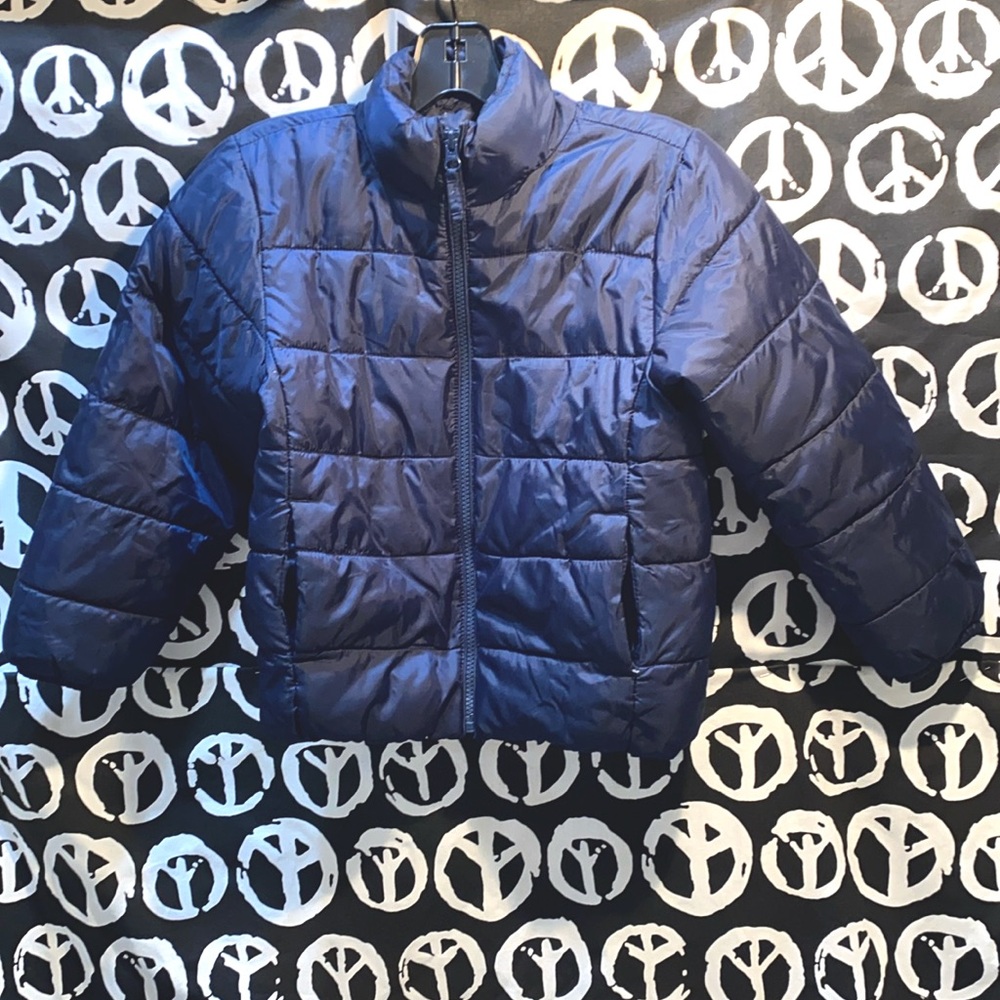 CHILDREN’S PLACE KID NAVY PUFFER JACKETS SZ S ZIP FRONT CLOSURE POCKETS